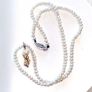 NWOT Pearl & 14k Angel Drop Pearl Necklace👄